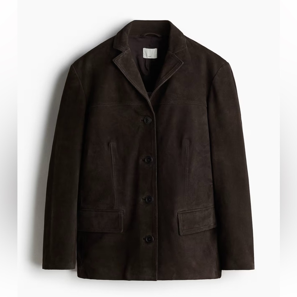 New H&M Single Breasted Suede Blazer